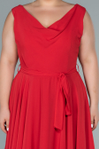 Robe Grande Taille Midi Mousseline Rouge ABK1467
