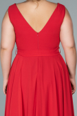 Robe Grande Taille Midi Mousseline Rouge ABK1467