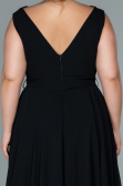 Robe Grande Taille Midi Mousseline Noir ABK1467
