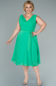Robe Grande Taille Midi Mousseline Vert ABK1467