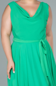 Robe Grande Taille Midi Mousseline Vert ABK1467