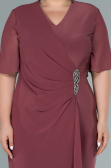 Robe De Soirée Grande Taille Mousseline Courte Marron clair ABK1299