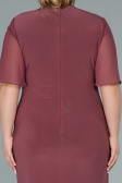 Robe De Soirée Grande Taille Mousseline Courte Marron clair ABK1299