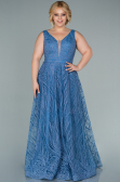 Robe de Soirée Grande Taille Longue Indigo ABU2501