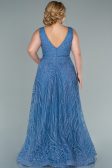 Robe de Soirée Grande Taille Longue Indigo ABU2501