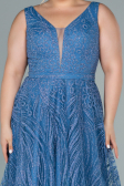 Robe de Soirée Grande Taille Longue Indigo ABU2501