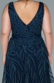 Robe de Soirée Grande Taille Longue Bleu Marine ABU2501