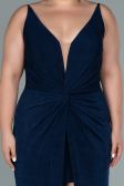 Robe Grande Taille Longue Bleu Marine ABU2502