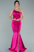 Robe de Soirée Longue Satin Fushia ABU2518