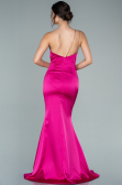 Robe de Soirée Longue Satin Fushia ABU2518