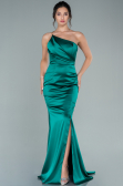 Robe de Soirée Longue Satin Émeraude ABU2518