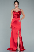 Robe de Soirée Longue Satin Rouge ABU1938