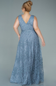 Robe de Soirée Grande Taille Longue Gris ABU2537