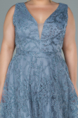 Robe de Soirée Grande Taille Longue Gris ABU2537