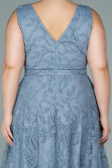 Robe de Soirée Grande Taille Longue Gris ABU2537