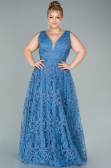 Robe de Soirée Grande Taille Longue Indigo ABU2537