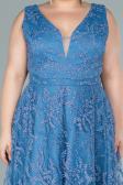 Robe de Soirée Grande Taille Longue Indigo ABU2537