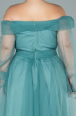 Robe Grande Taille Longue Turquoise ABU1535