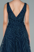 Robe de Soirée Longue Bleu Marine ABU2418