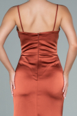 Robe De Soirée Satin Longue Marron clair ABU1938