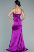 Robe De Soirée Satin Longue Violet ABU1938