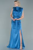 Robe De Soirée Satin Longue Indigo ABU2133