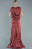 Robe de Soirée Longue Satin Marron clair ABU2133