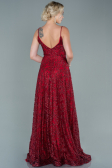 Robe de Soirée Longue Rouge Bordeaux ABU2551