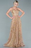 Robe de Soirée Longue Or ABU2551