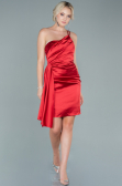 Robe de Cérémonie Courte Satin Rouge ABK1487