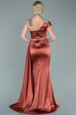 Robe De Soirée Satin Longue Marron clair ABU2363