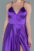 Robe De Soirée Satin Longue Violet ABU1458