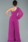 Robe de Cérémonie Longue Mousseline Fushia ABT078