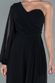 Robe de Cérémonie Longue Mousseline Noir ABT078