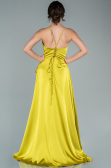 Robe De Soirée Satin Longue Pistache vert ABU1843