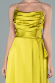 Robe De Soirée Satin Longue Pistache vert ABU1843