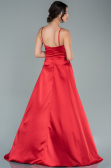Robe de Soirée Longue Satin Rouge ABU2375