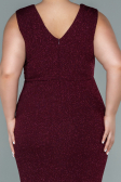 Robe de Soirée Grande Taille Midi Rouge Bordeaux ABK1492