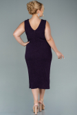 Robe de Soirée Grande Taille Midi Violet Foncé ABK1492