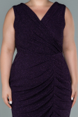 Robe de Soirée Grande Taille Midi Violet Foncé ABK1492