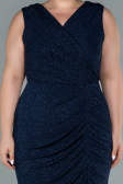Robe de Soirée Grande Taille Midi Bleu Marine ABK1492