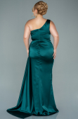 Robe de Soirée Grande Taille Longue Satin Émeraude ABU2559