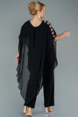 Robe de Soirée Grande Taille Mousseline Noir ABT080