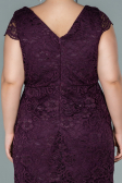 Robe Grande Taille Courte Prune ABK010