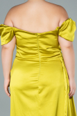 Robe De Soirée Grande Taille Satin Longue Pistache vert ABU1626