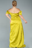 Robe De Soirée Grande Taille Satin Longue Pistache vert ABU1626