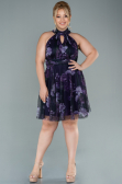 Robe de Soirée Grande Taille Courte Violet ABK1498