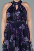 Robe de Soirée Grande Taille Courte Violet ABK1498