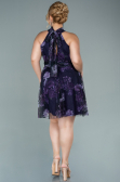 Robe de Soirée Grande Taille Courte Violet ABK1498