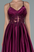 Robe de Soirée Longue Satin Prune ABU2583